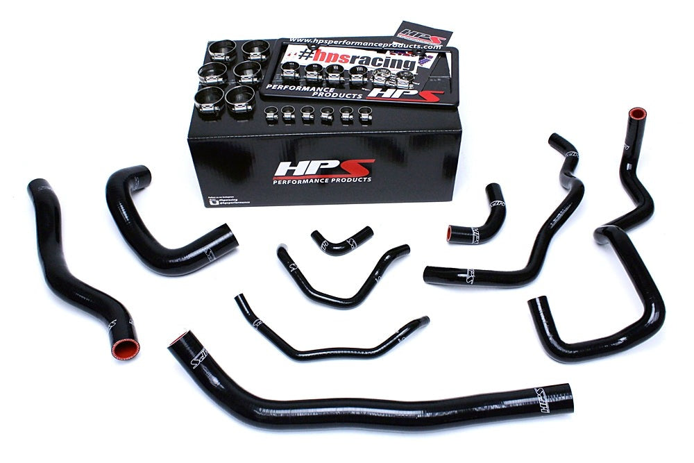 HPS Black Reinforced Silicone Radiator + Heater Hose Kit Coolant Mazda 06-07 Mazdaspeed 6 2.3L Turbo