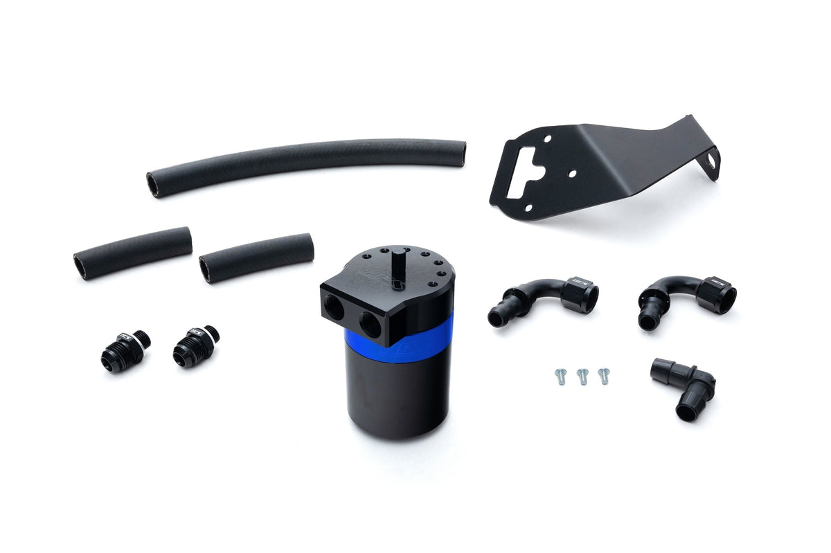 HPS Performance Aluminum Oil Catch Can Kit 2022-2025 Subaru BRZ 2.4L FA24D, Blue, 860-026BL