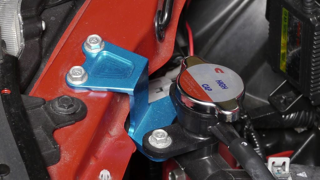 Cusco Aluminum Radiator Cap Bracket - 2013-2016 Scion FR-S / 2013-2020 Subaru BRZ / 2017-2019 Toyota 86