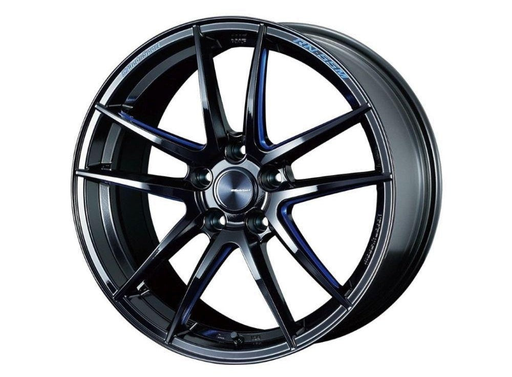 Weds RN-55M Black/Blue Machining 18x9 +32 5x112 A90 MKV Supra GR 2020+ (Front Fitment)