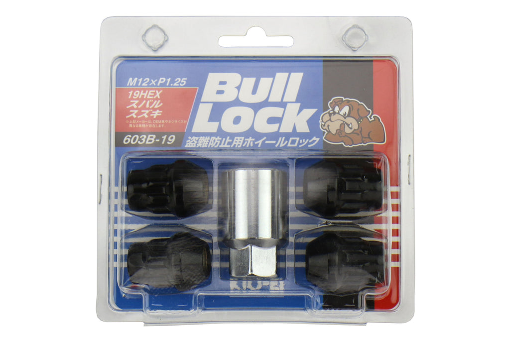 Project Kics Bull Lock Wheel Lock Set 19mm 12X1.25 Black - Universal