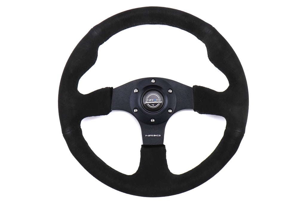 NRG Race Style Suede Steering Wheel 320mm w/ Black Stitching - Universal