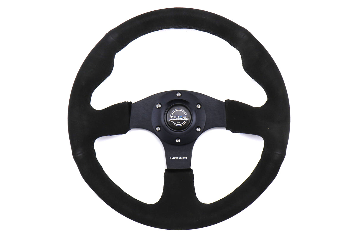 NRG Race Style Suede Steering Wheel 320mm w/ Black Stitching - Universal
