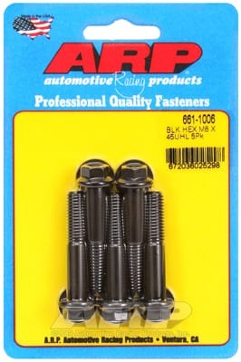 ARP M8 x 1.25 x 45 Hex Black Oxide Bolts (Set of 5)