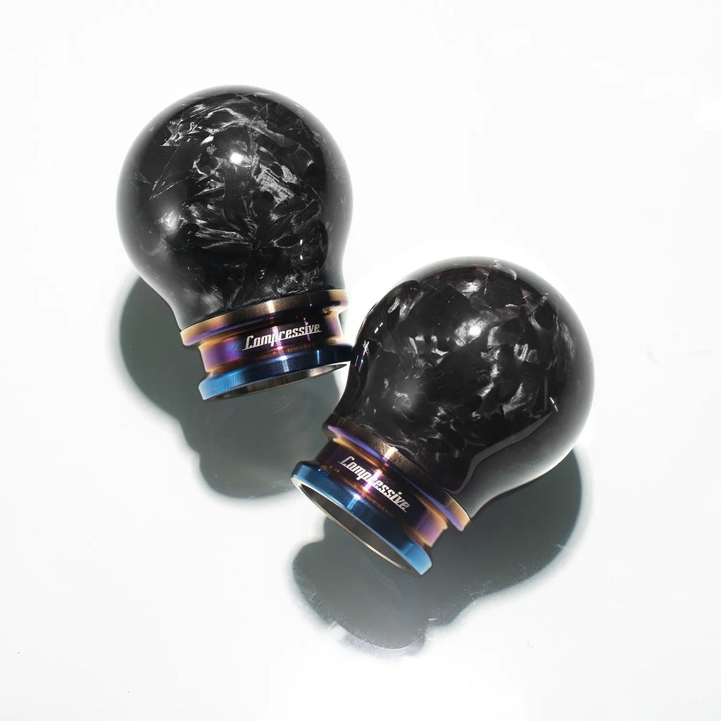 Compressive Tuning Limited Edition Height Adjustable Forged Weighted Carbon Shift Knob - M12x1.25mm - Titanium Finish - Subaru Models