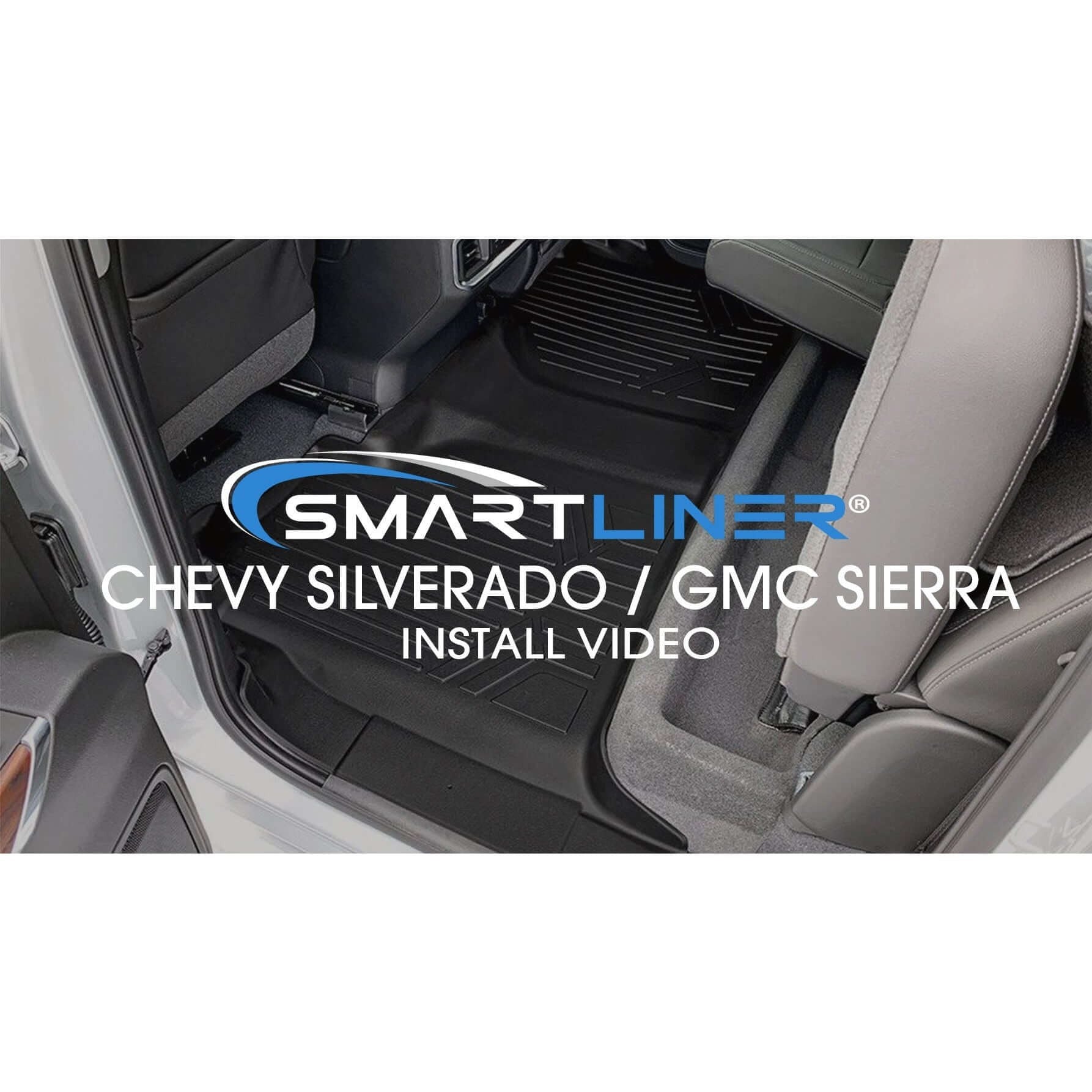SMARTLINER Floor Liners for GMC Sierra 1500 Crew Cab 2014 - 2018 (Carpeted flooring) 1st Row Bench Half coverage