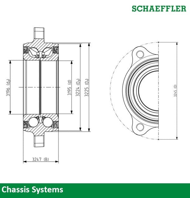 BMW E65 7-Series Rear Wheel Bearing Assembly OEM 33411095238