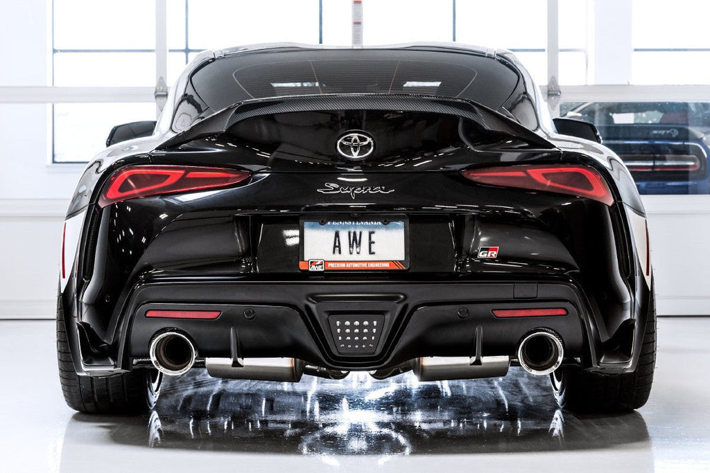 AWE Resonated Track Edition Exhaust (Chrome Silver Tips) - 2020-2024 Toyota GR Supra
