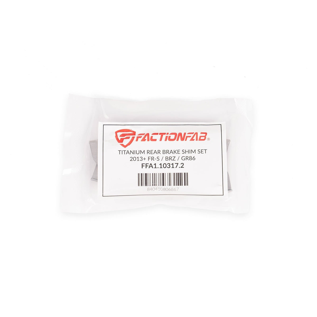 FactionFab Titanium Rear Brake Shim Set - 2022+ Subaru WRX 6mt, 2013-2020 BRZ 86 / 2022+ BRZ GR86
