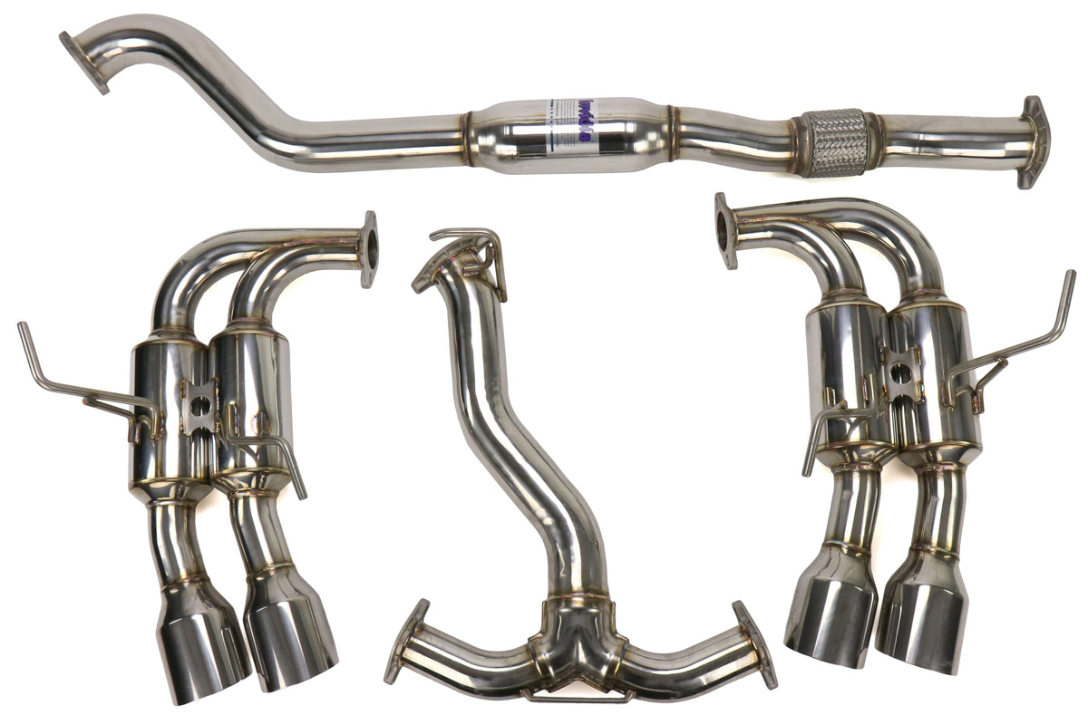 Invidia Gemini R400 Quad Tip Exhaust - Stainless Steel Tips - 2015-2021 Subaru WRX / STI
