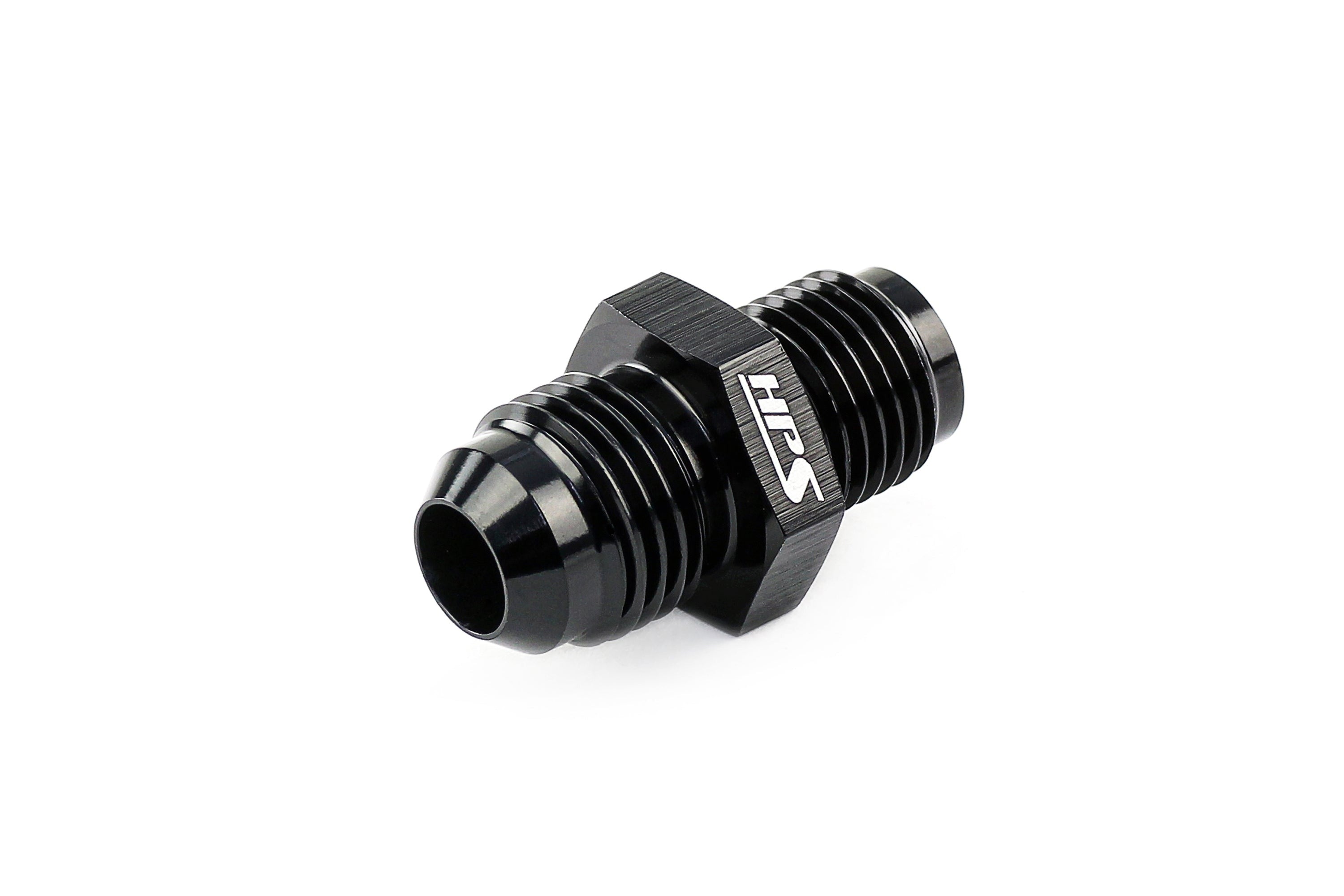 HPS Performance AN Male to Inverted Flare Male Power Steering Adapter, Aluminum, Black