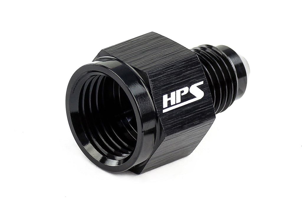 HPS Performance AN Female to AN Male Reducer Adapter, Aluminum, Black