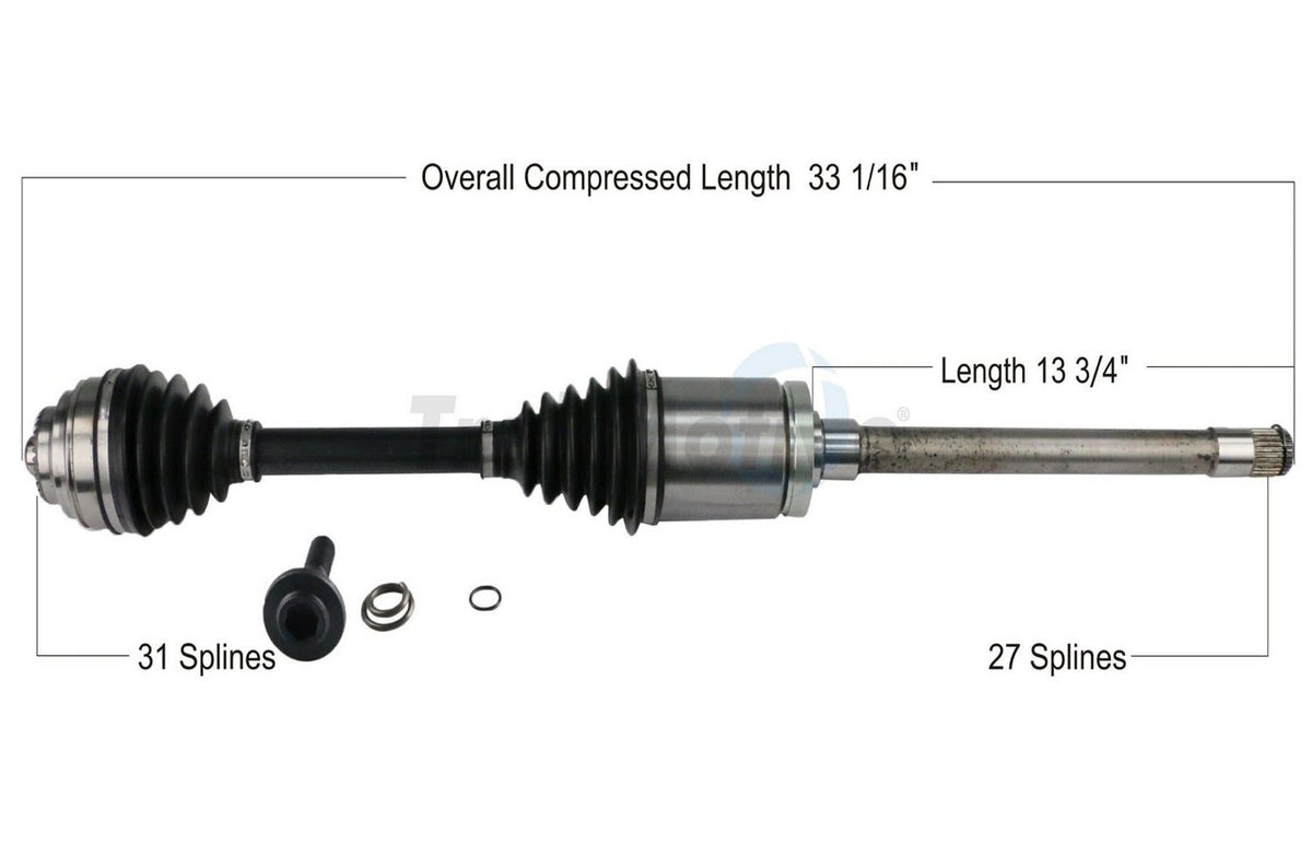 BMW F30 3-Series xDrive Front Passenger Side Axle Assembly By Surtrak 31607597694