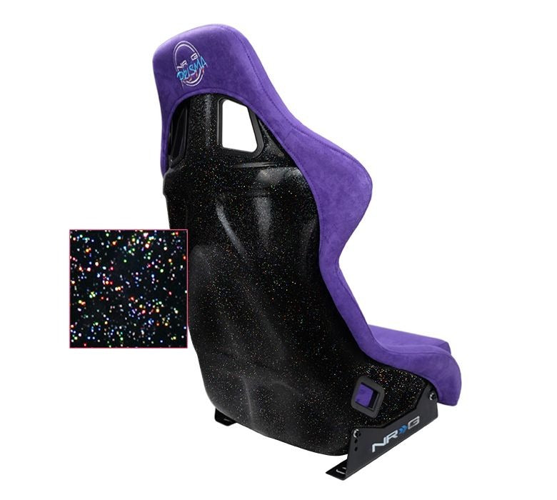NRG Innovations FRP Bucket Seat PRISMA Edition with pearlized back. All Purple alcantara vegan material. (Large) - Universal