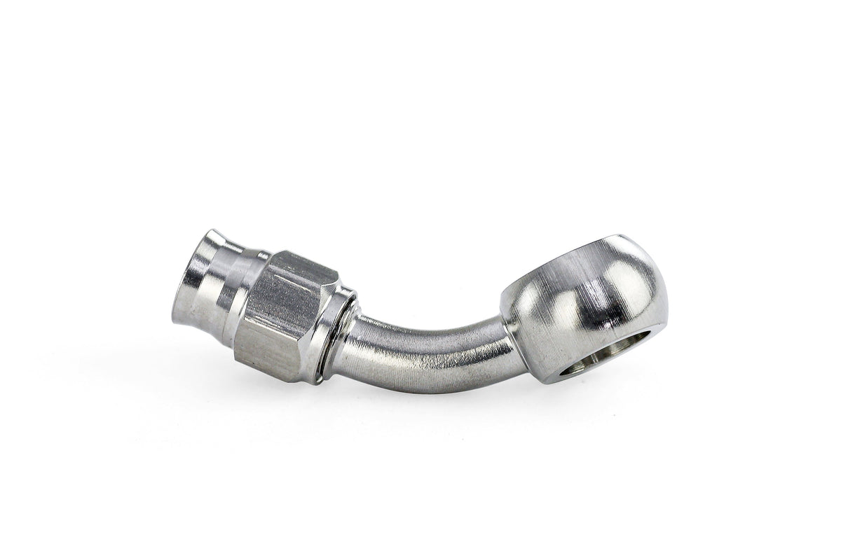 HPS Performance Compression Teflon Hose End to AN Female with 10mm Banjo for PTFE Hose, Stainless Steel