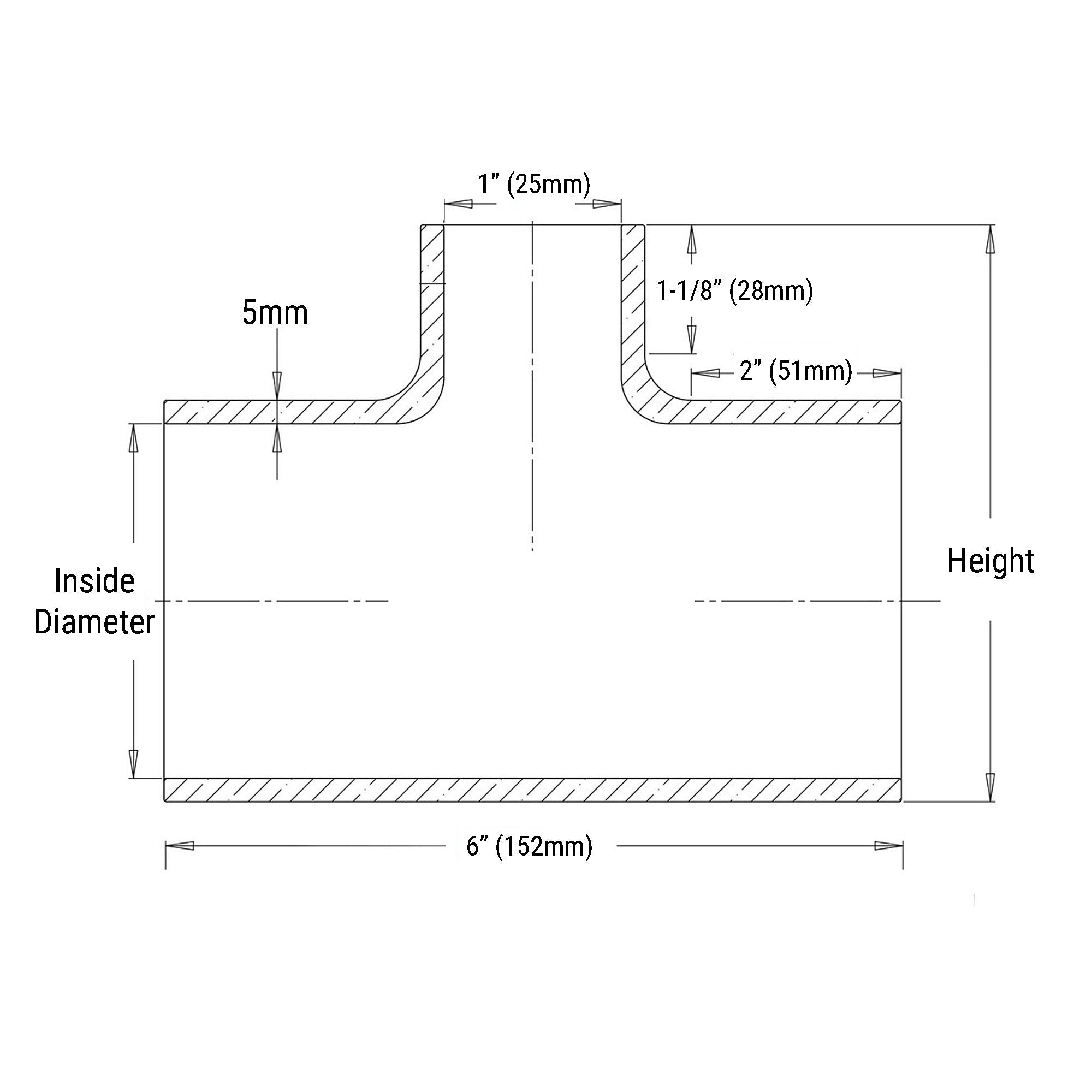 HPS Silicone T Hose Adapter with 1" Branch