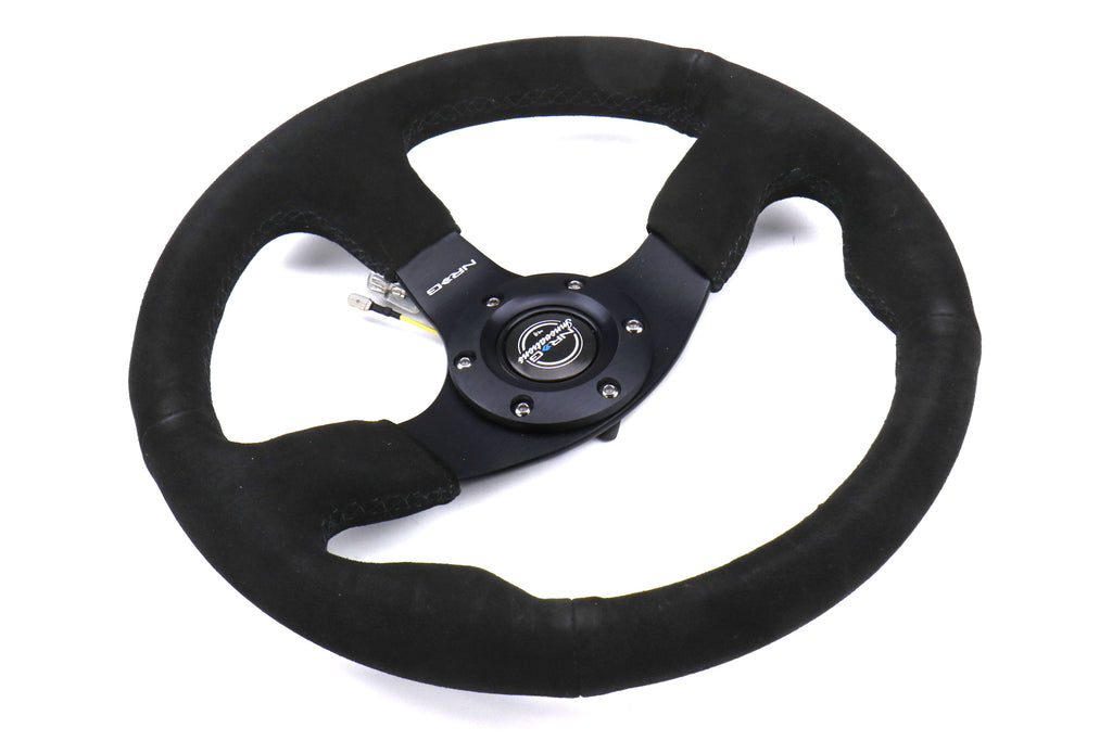 NRG Race Style Suede Steering Wheel 320mm w/ Black Stitching - Universal