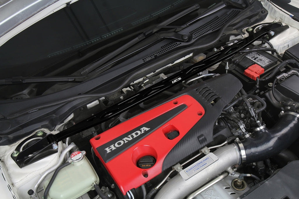 HPS Performance Front Strut Bar 2017-2025 Honda Civic Type R, Black, 42-113WB
