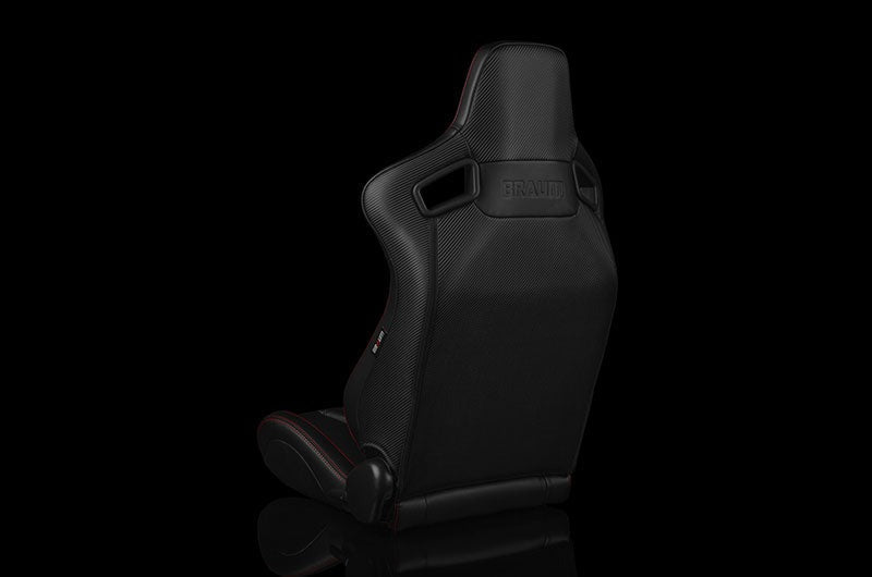 Braum Elite-X Series Sport Seats - Black Diamond (Red Stitching) Pair - Universal