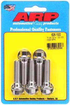 ARP 7/16-14 x 1.500 Hex SS Bolts (Set of 5)