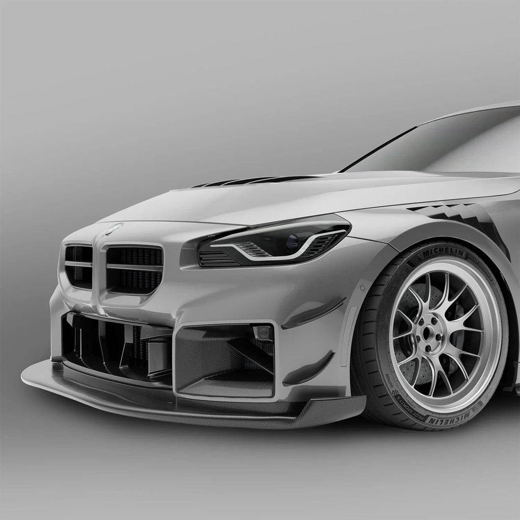 Revozport Carbon Fiber Front Bumper Canards for BMW G87 M2