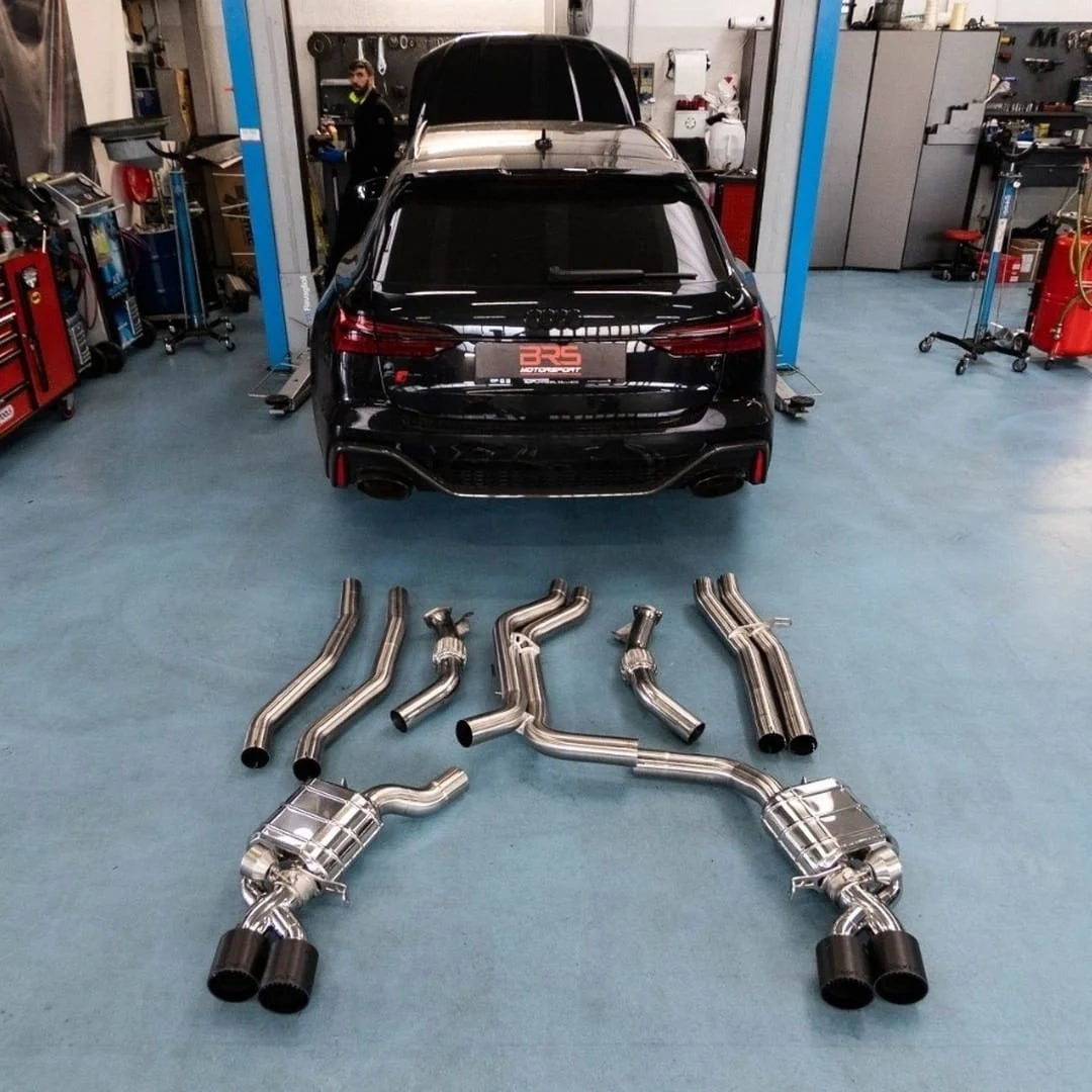 Capristo ECE Valved Exhaust w/ Carbon Tips (OE Actuators) - Audi / C8 / RS6 / RS7