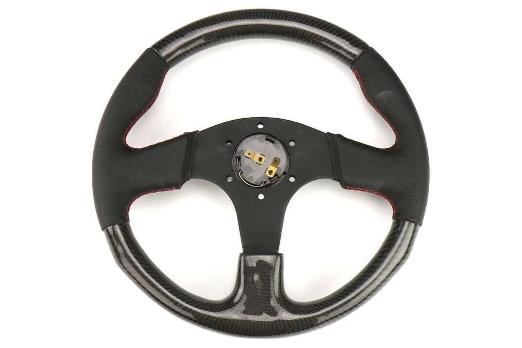 NRG 315mm Carbon Fiber Steering Wheel With Red Stitching - Universal