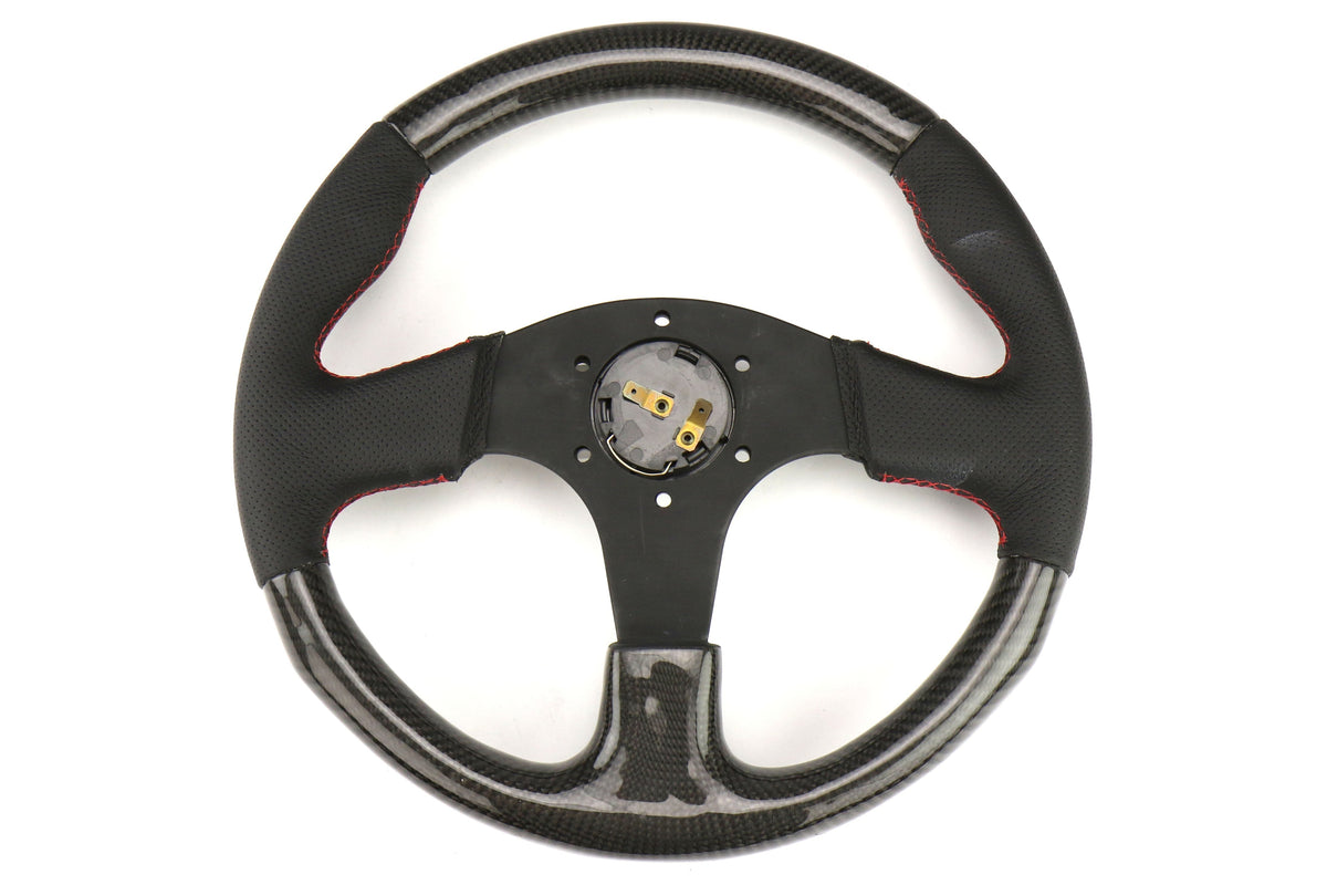 NRG 315mm Carbon Fiber Steering Wheel With Red Stitching - Universal