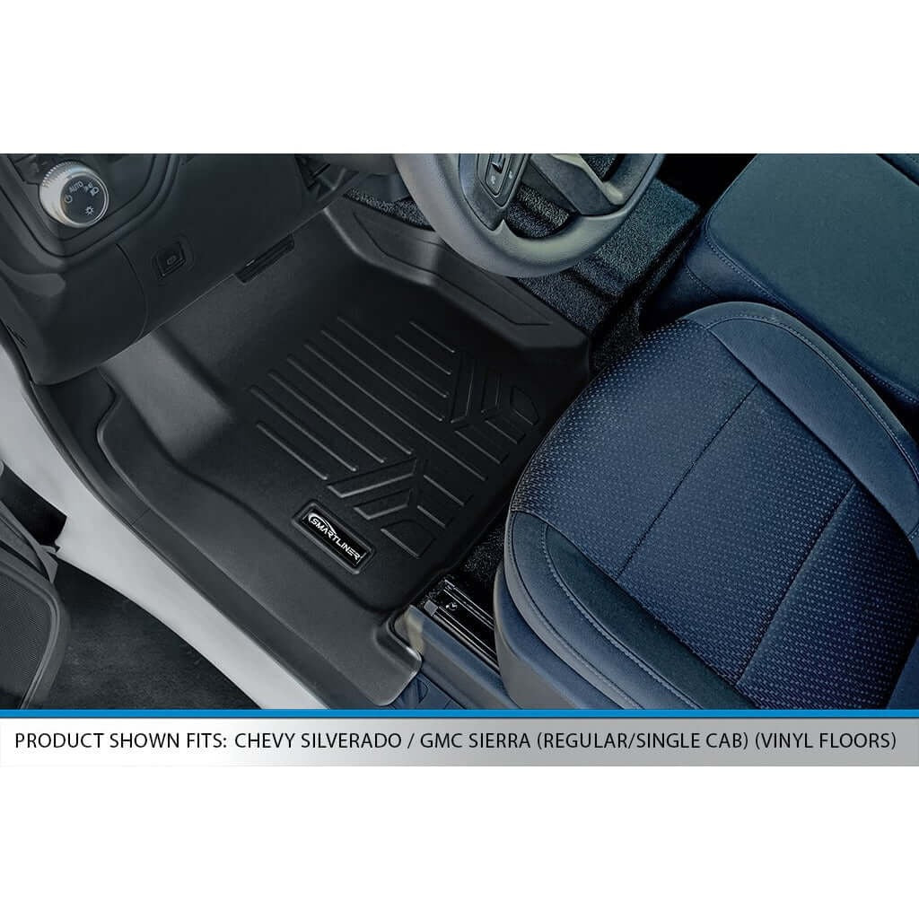 SMARTLINER Floor Liners for 2020-2026 Chevy Silverado 2500 HD | 3500 HD / GMC Sierra 1500 (Regular Cab With Vinyl And Without OTH Coverage)
