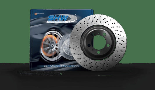 SHW 14-19 Porsche 911 Turbo 3.8L w/o Ceramics Right Rear Drilled-Dimpled LW Brake Rotor(99135240803)