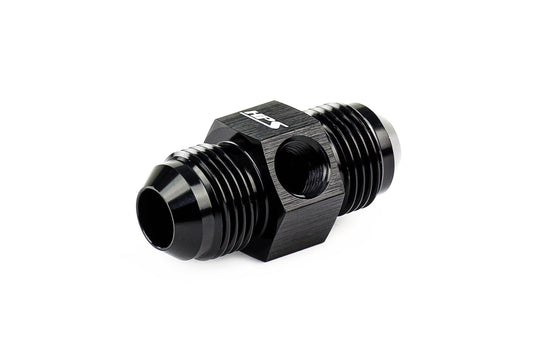 HPS Performance AN Male to Male Adapter with 1/8" NPT Female Port, Aluminum, Black