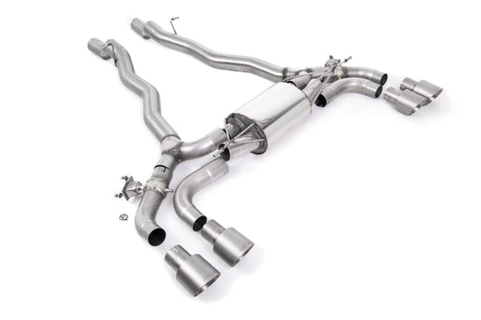 MILLTEK F90 M5 OPF/GPF BACK SYSTEM WITH BRUSHED TITANIUM GT-100 TRIMS - ECE APPROVED