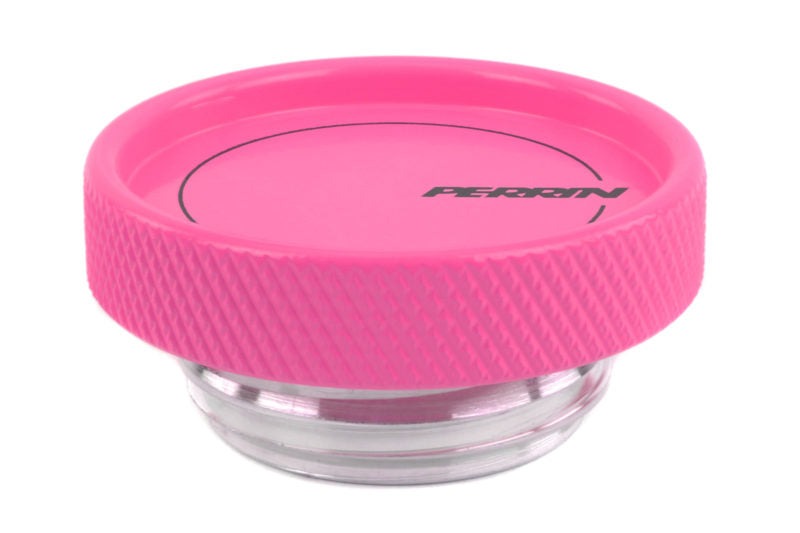 PERRIN Oil Fill Cap Round Style Hyper Pink - 2002-2022 Subaru WRX / STI / 2013-2018 BRZ / FR-S / 86 / GR86