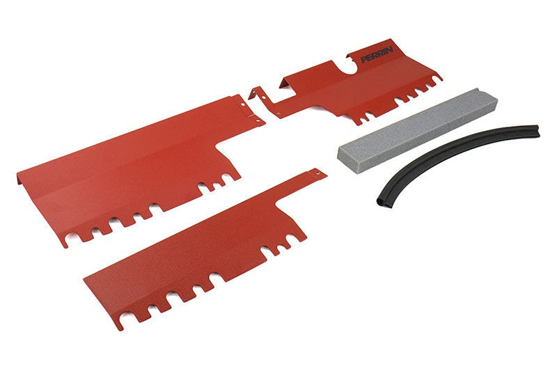 PERRIN Radiator Shroud (Red) - 2015-2021 Subaru WRX / STI
