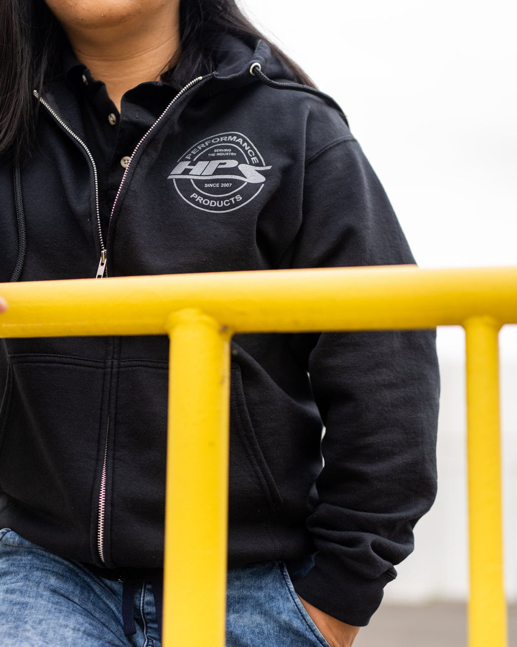 HPS Performance 2022 Round Logo Zip-Up Hoodie, Black