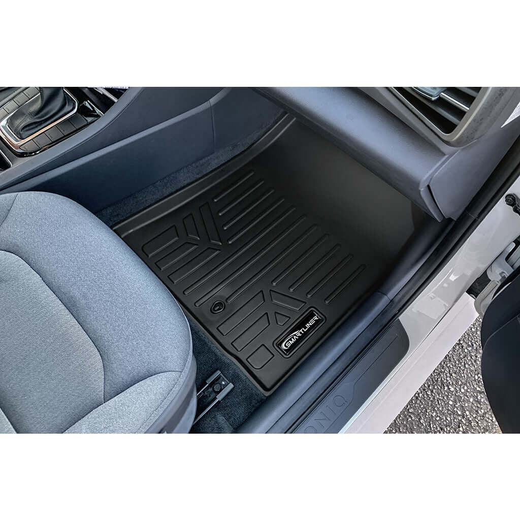 SMARTLINER Floor Liners for 2019-2022 Hyundai Ioniq Hybrid Blue Trim no Subwoofer in Cargo Area (Does Not Fit Electric Models)