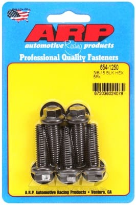 ARP 3/8in - 16 x 1.250 hex 7/16 Wrenching Black Oxide Bolts (Set of 5)