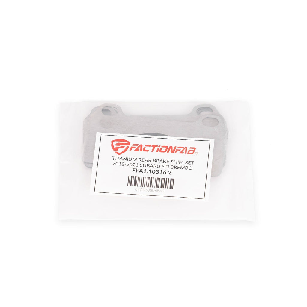 FactionFab Titanium Rear Brake Shim Set - 2018-21 Subaru STI / 2024+ WRX TS & TR