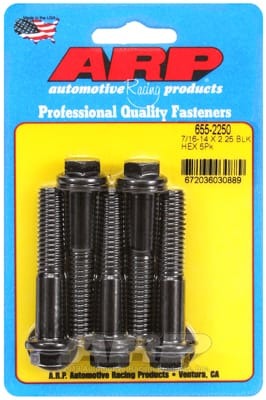 ARP 7/16-14 x 2.250 Hex Black Oxide Bolts (Set of 5)