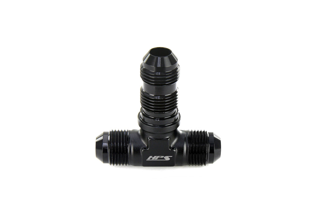 HPS Performance AN Male to Male Bulkhead Adapter, Aluminum, Black