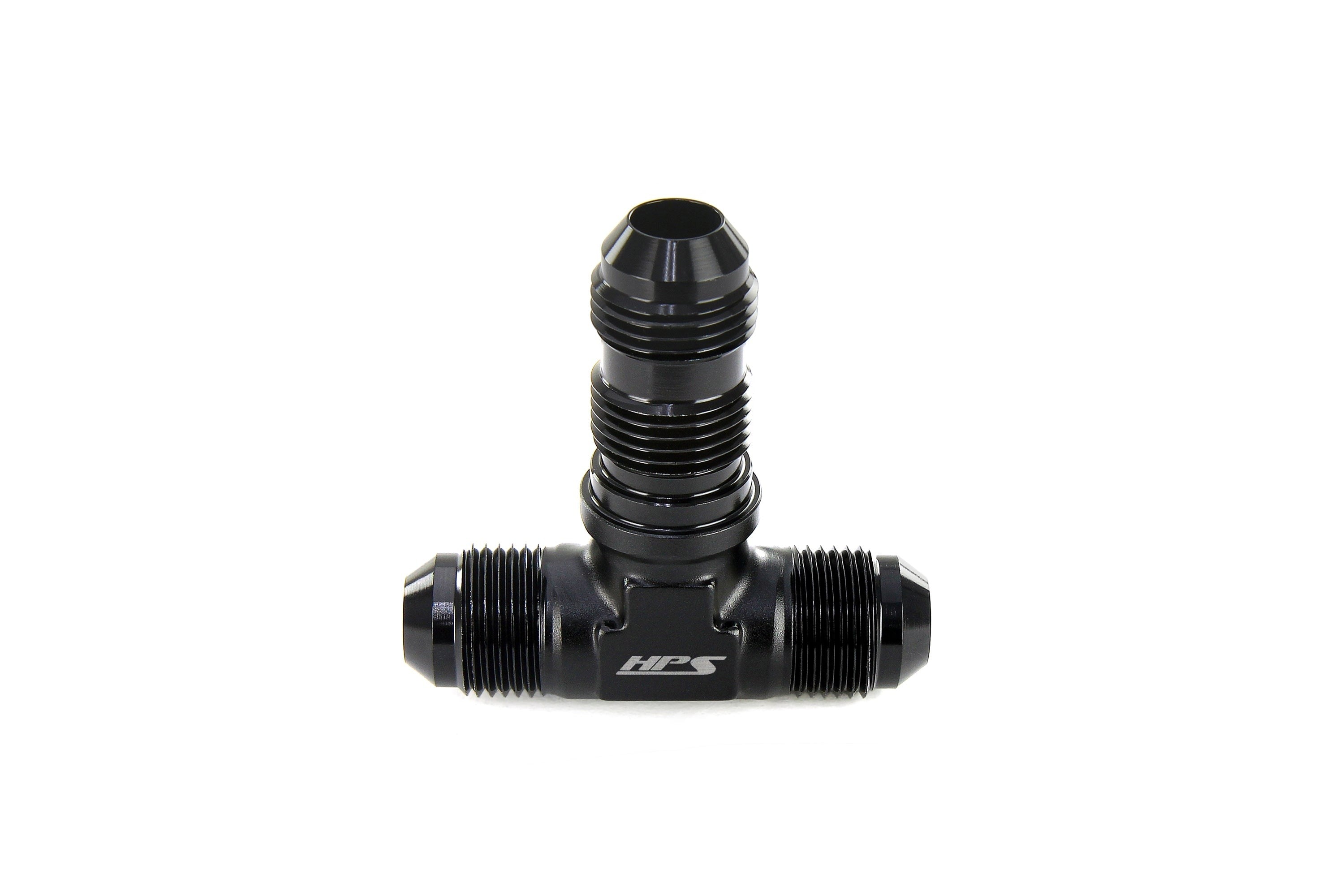 HPS Performance AN Male to Male Bulkhead Adapter, Aluminum, Black