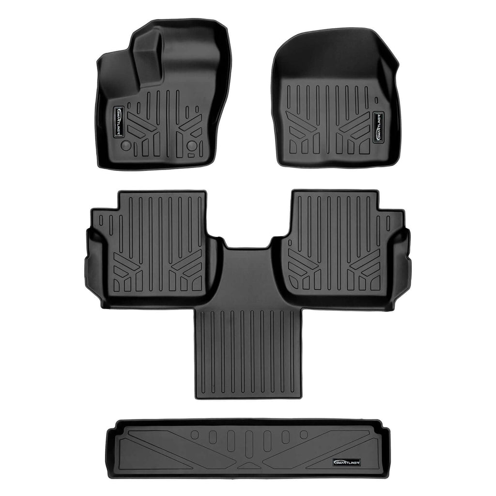 SMARTLINER Floor Liners for 2014-2020 Transit Connect With Carpet (Long Wheelbase & 2nd Row Bucket Seats)