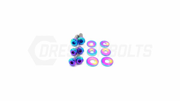 Dress Up Bolts Titanium Hardware Kit w/ Verus Engineering Turbo Heat Shield (True Burned) - 2020-2024 Toyota Supra MKV