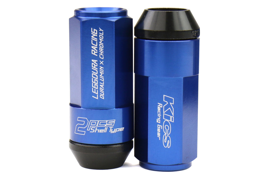 Project Kics Leggdura Racing Shell Type Lug Nut Set 53mm Closed-End Look 12X1.25 Blue - Universal