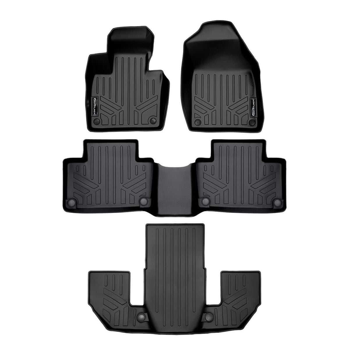 SMARTLINER Floor Liners for 2020-2026 Volvo XC90 (7 Passenger Models. No Plug-in Hybrid Models)