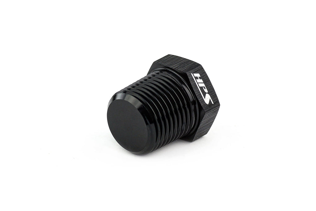 HPS Performance AN Fittings NPT Plug, Aluminum, Black