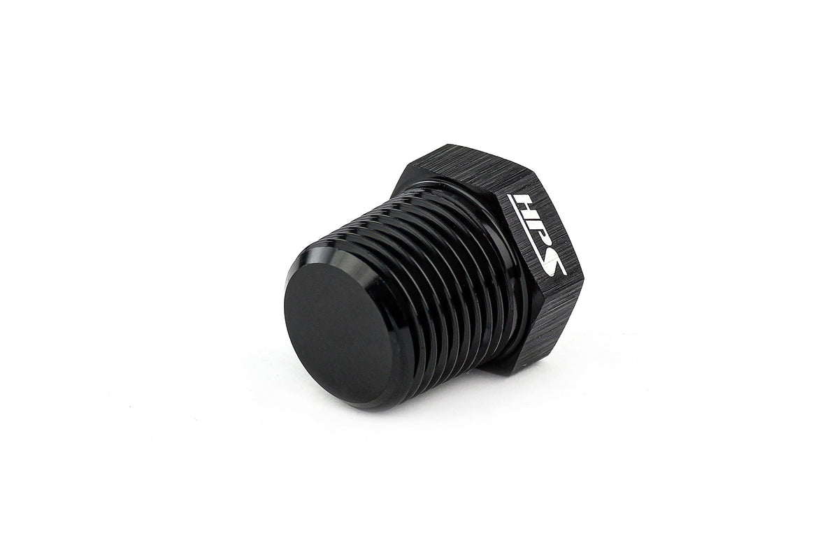 HPS Performance AN Fittings NPT Plug, Aluminum, Black