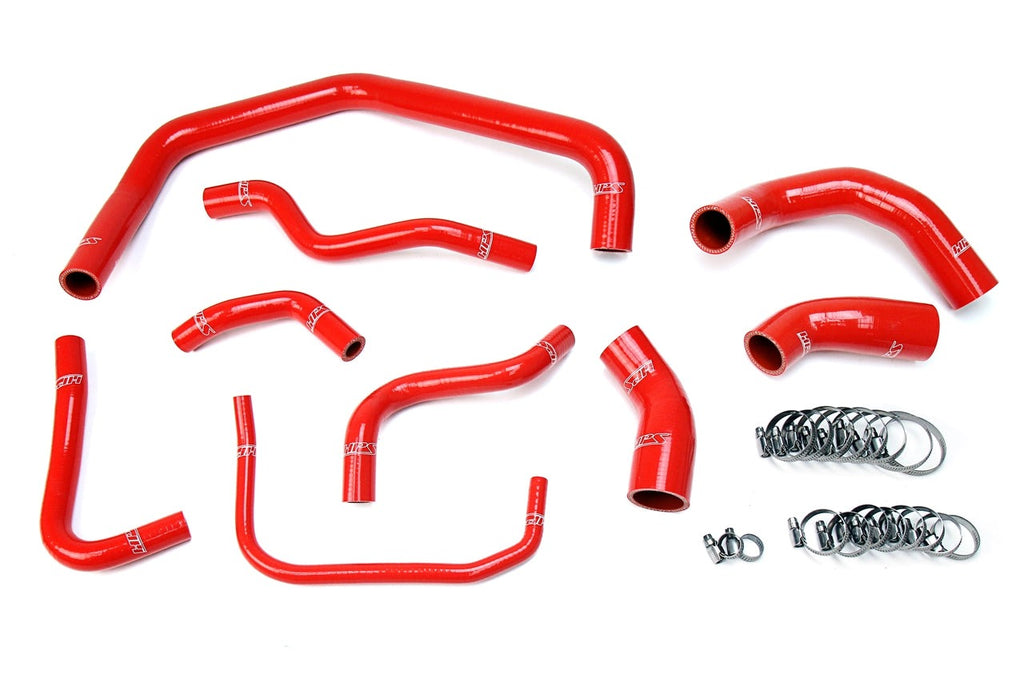HPS Red Reinforced Silicone Radiator Hose Kit Coolant Ford 03-04 Mustang SVT Cobra 4.6L V8 Supercharged