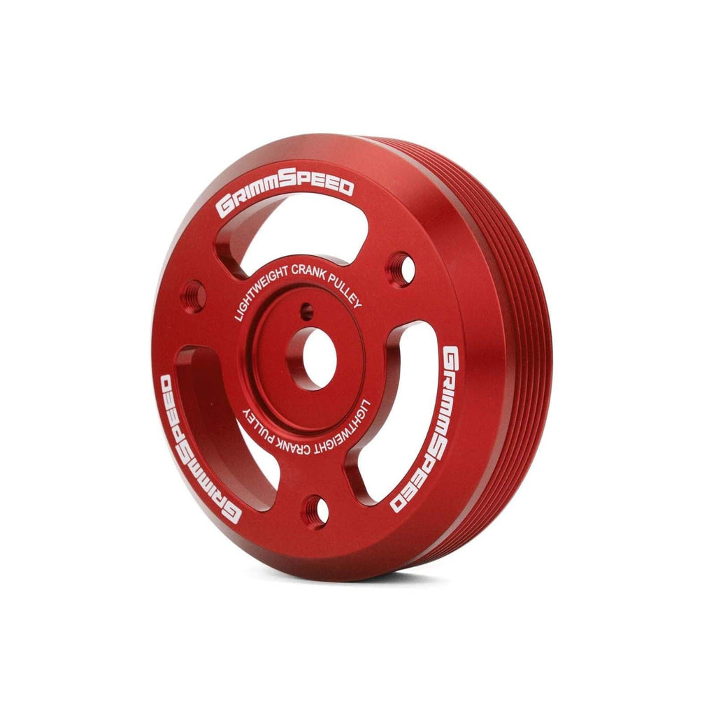 GrimmSpeed Lightweight Crank Pulley Red - Subaru Models (inc. BRZ 2013+ / WRX 2015 - 2018)