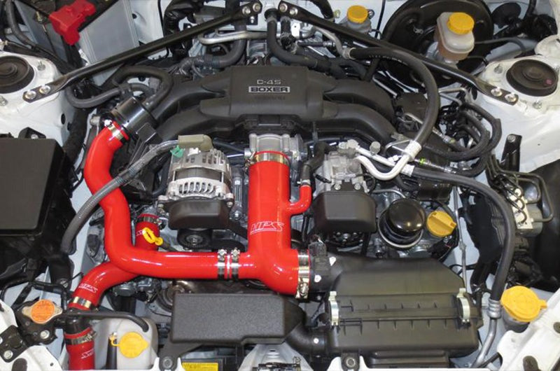 HPS Performance Red Reinforced Silicone Post MAF Air Intake Hose + Sound Tube 2pc Kit - 2013-2016 Scion FR-S / 2013-2020 Subaru BRZ / 2017-2020 Toyota 86